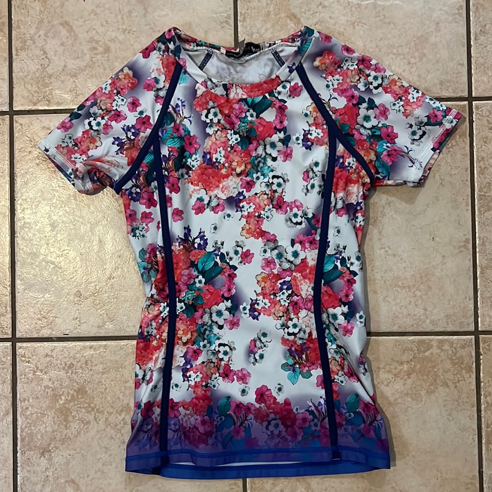 NANETTE LEPORE FLEUR‎ DE LA MER RASH GUARD SIZE XS